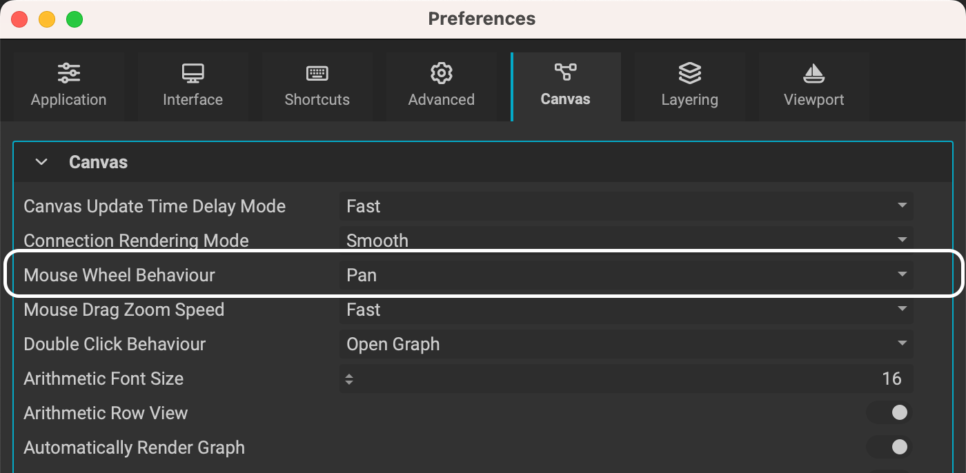 Mouse Wheel Behavior in Preferences Window