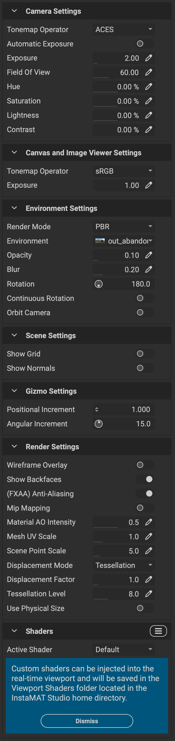 Viewport Settings Panel